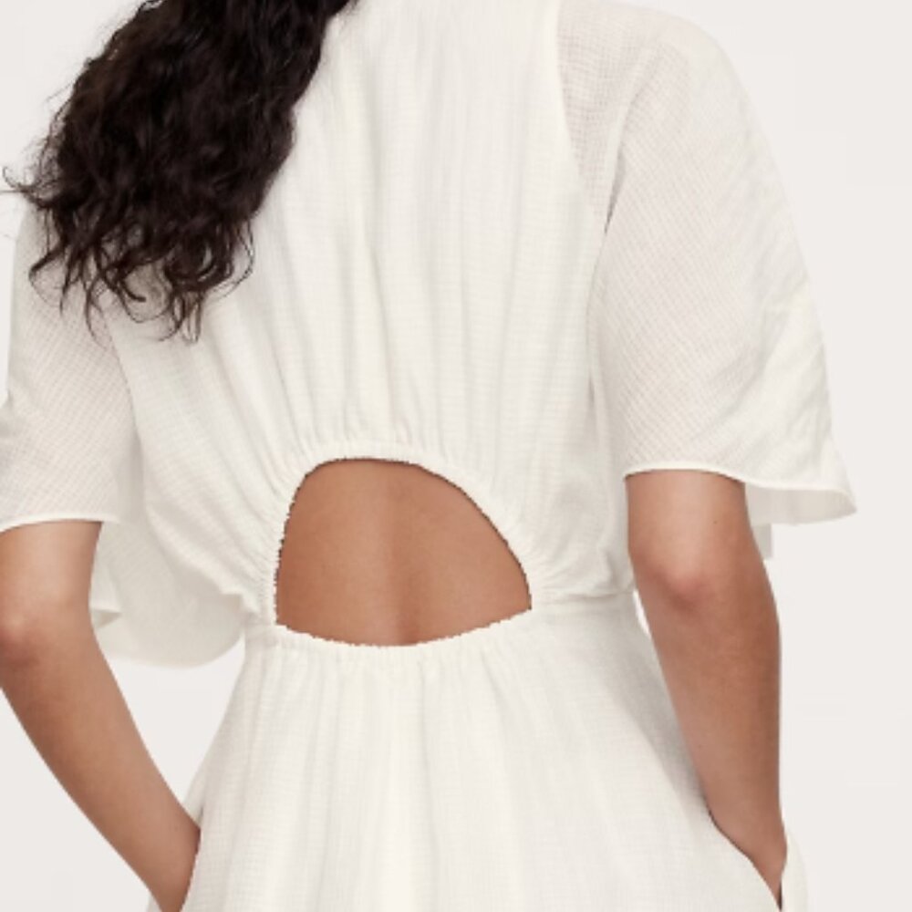 Women's Linen-Silk Cut-Out Maxi Dress